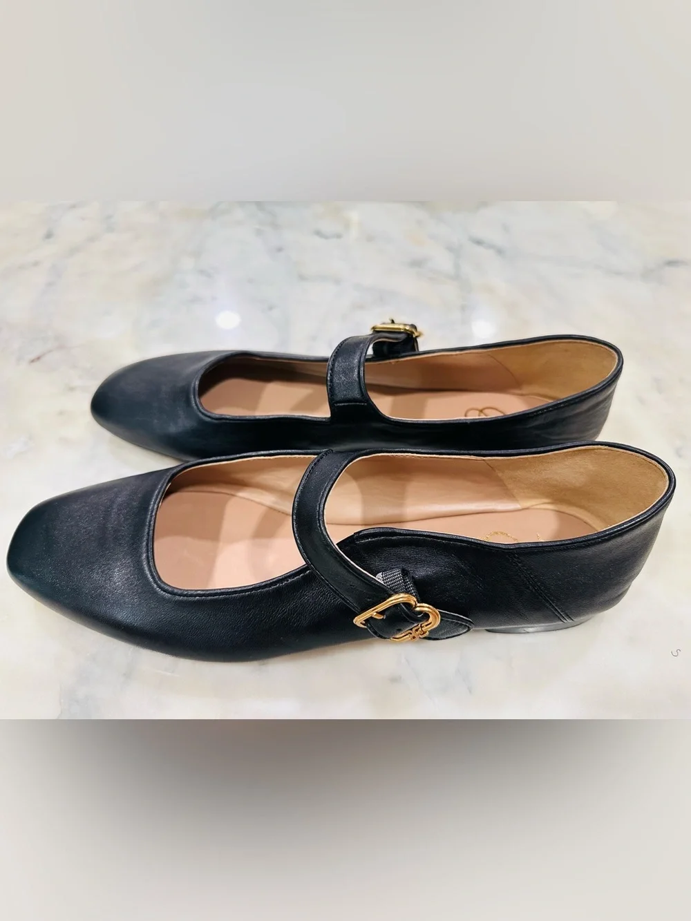Sam Edelman Michaela Leather Mary Jane Flats Sz 11M gold buckle strap classic - Picture 7 of 13
